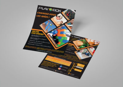 Création d&rsquo;un flyer spécial entreprises pour Playbox à la Roche sur Yon en Vendée