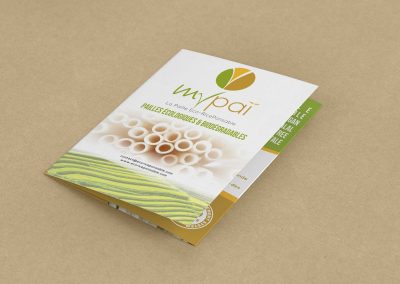 Création supports commerciaux Mypaï (cartes de visite, plaquettes, fiches techniques…)